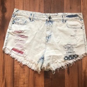 🇺🇸Americana Short Short W/ Bleached Denim🇺🇸